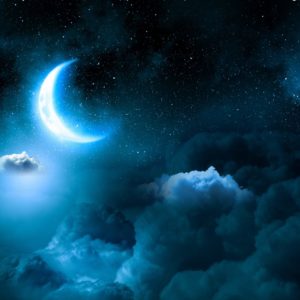 Nachthimmel mit Mond mit Gute Nacht Duftmischung (ätherisches Öl)